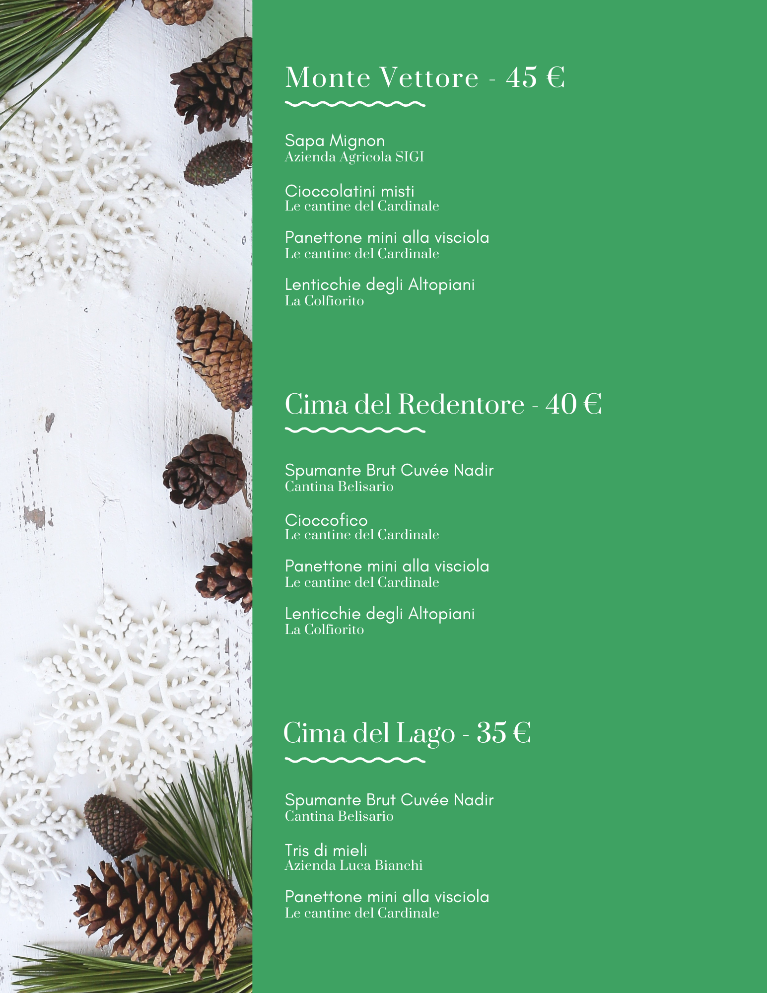 Cesti natalizi solidali: listino 2019