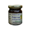 Red plum extra jam with lavender flowers