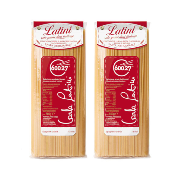 Spaghetti Grandi pasta 100% artigianale Italiana - grano duro coltivati e macinati in Italia ad essicazione lenta in bronzo - 2x500g tot. 1Kg Carla Latini dal 1990 ad oggi