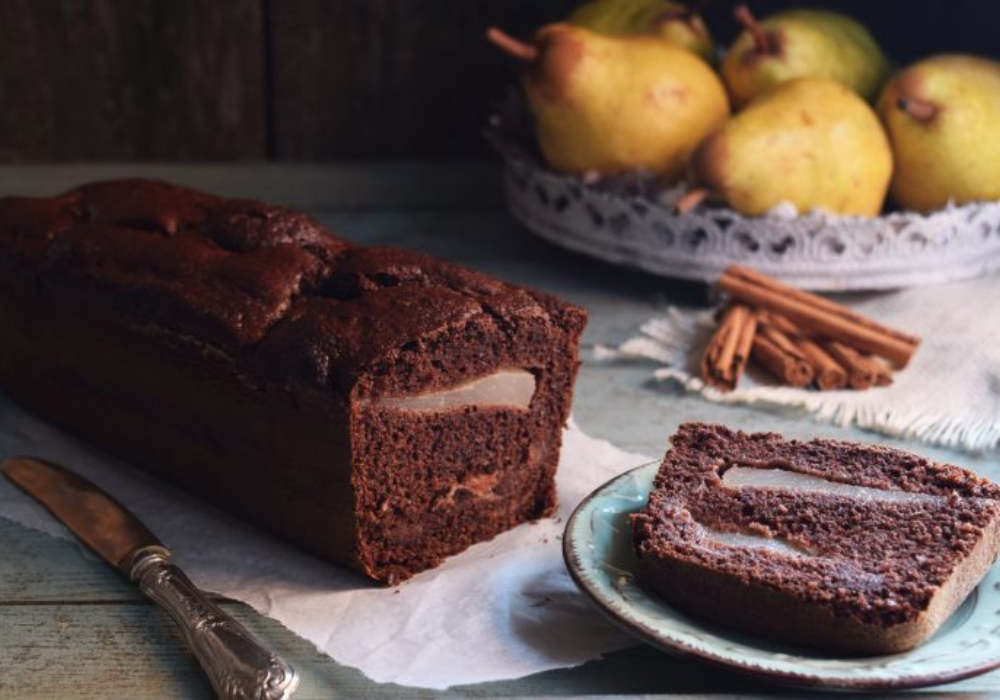 Plumcake al cioccolato fondente e pere